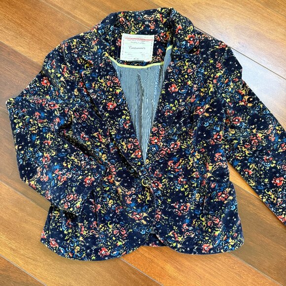 ANTHROPOLOGIE CARTONNIER DUSK GARDEN CORD BLAZER JACKET SZ 8 - Picture 1 of 6